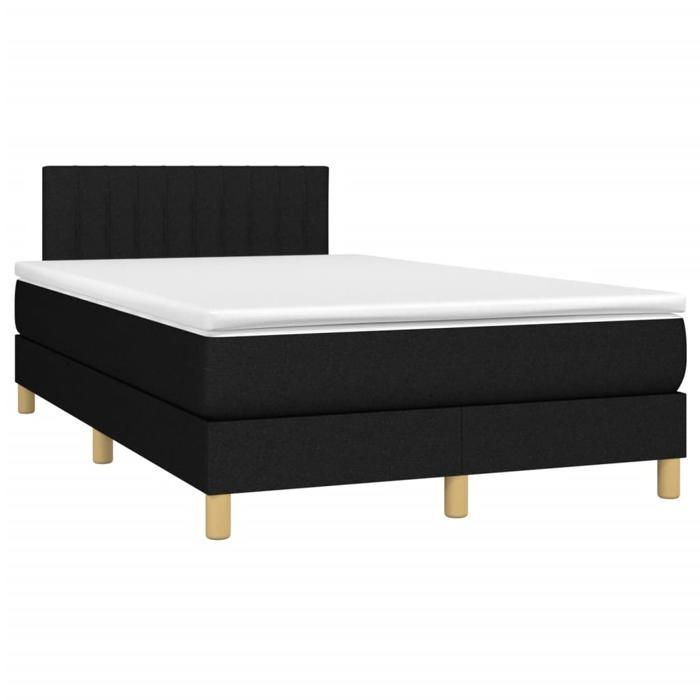 Maison Exclusive - Sommier à lattes de lit avec matelas LED Noir 120x200 cm Tissu