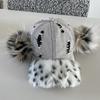 Fashionable Baseball Caps Unique Pompoms Furry Brim Dotted Pattern for Idol Concert Shows Stage Dance Headwear
