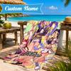Benutzerdefinierter Name Fantasy Night Trio K-Pop Strandtuch Mikrofaser Strandtuch, Leicht und Schnelltrocknend, für Sommerreisen, Schwimmbad Geschenk