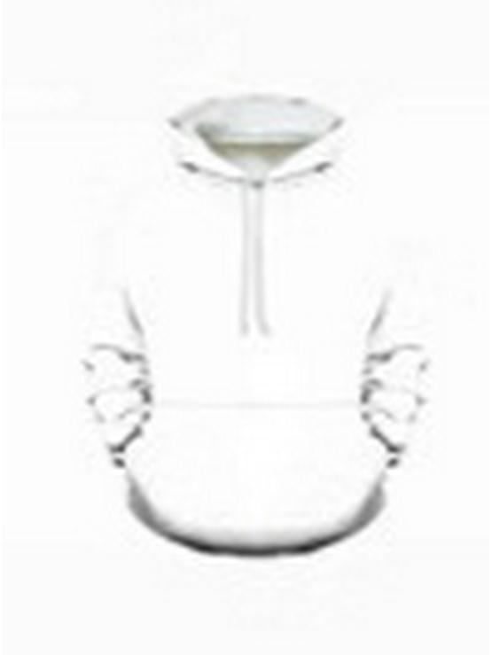 Digital White Image Print Long Sleeve Hoodie