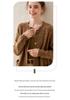 Women's Thickened Cashmere Cardigan - Autumn/Winter, Long Sleeve, Round Neck, Loose Fit, Single-Breasted Knitwear.