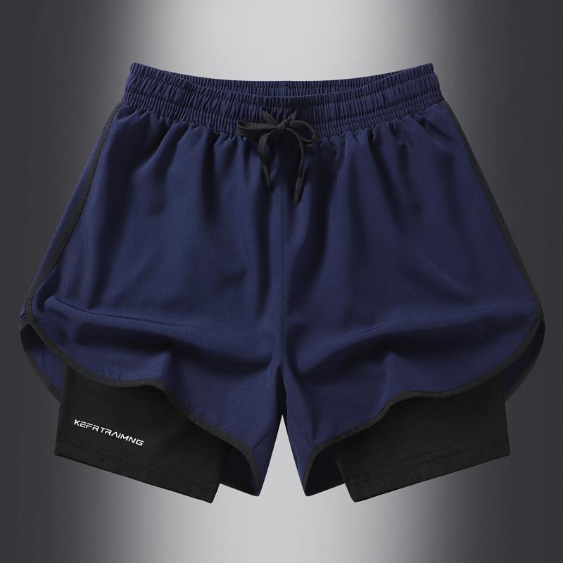 

Fake Two Pieces of Summer Sports Shorts Men s and Women s Quick Drying Three Point Running Training Itness Lining 4XL