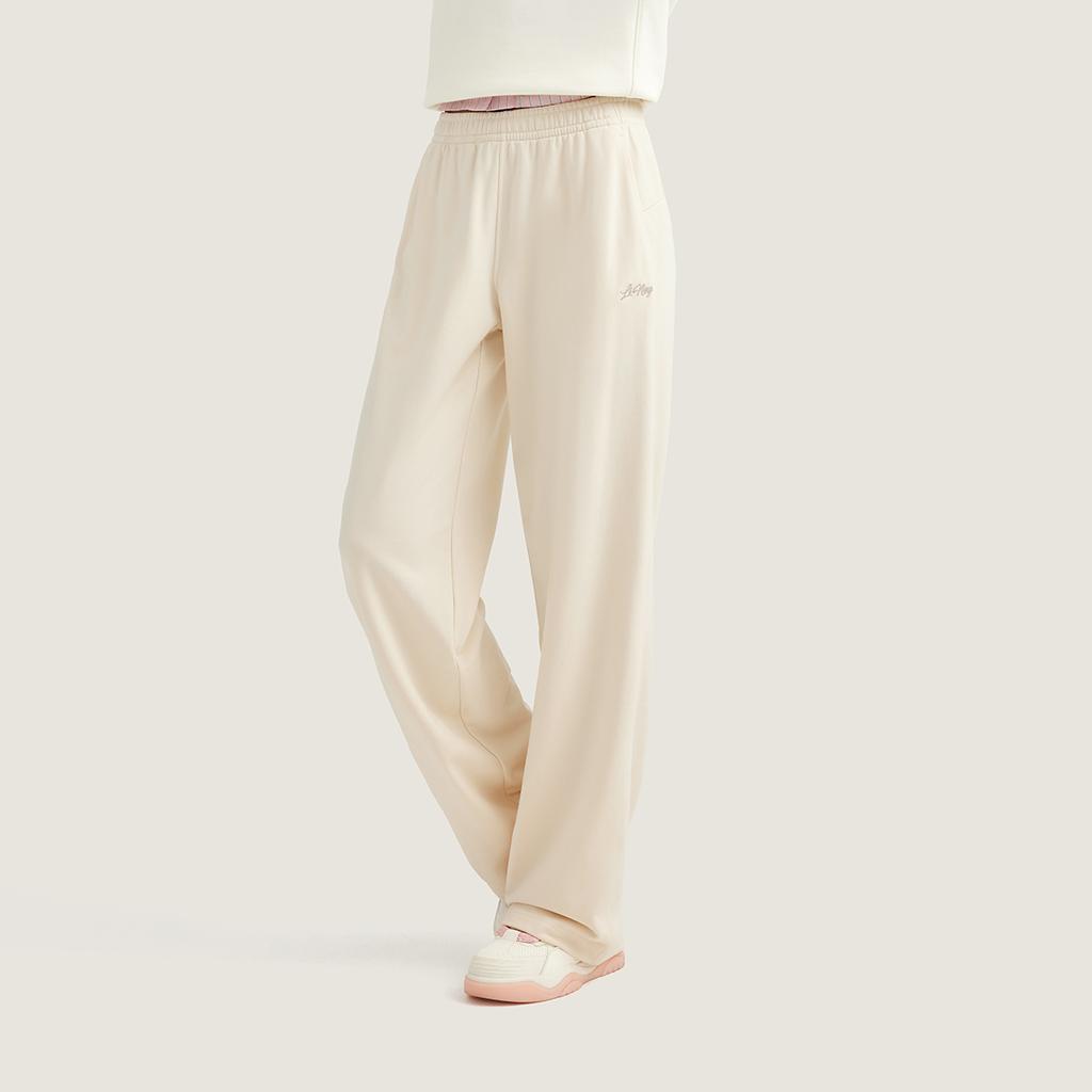 Li Ning Sports Lifestyle Series Logo Embroidered Knitted Sweatpants Women bottoms AKLVC16-8