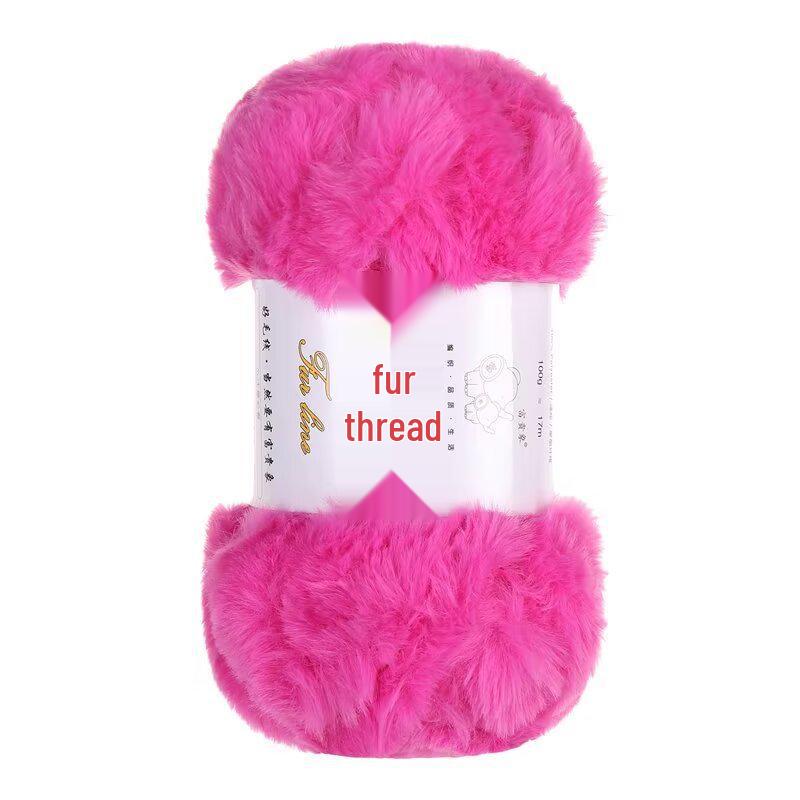 Coarse Faux Fur Yarn Ball for Handmade Long Hair Mink Hats and Scarves DIY Kit