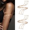Adjustable Metal Open Bangle Bracelet For Women Fashionable Upper Arm Bracelet Arm Jewelry for Evening Party Banquet