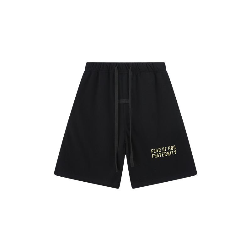 851 Fear Of God Essentials Letter Sweat Shorts Unisex Oversized Cotton Drawstring Elastic Waist Streetwear Casual Sports Shorts S