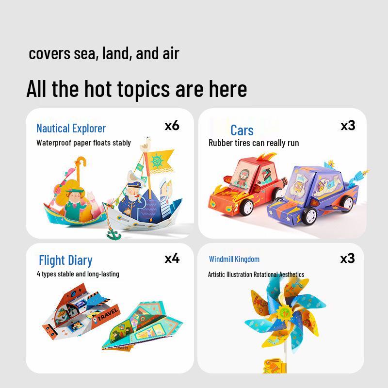 Mideer My Little Origami Airplane: 3D Educational Toy for Kids, Ages 2+, Includes Paper Cutting Book for Crafting