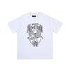 AMIRI Color Gradient Letter Cotton Short Sleeve Shirt White A529