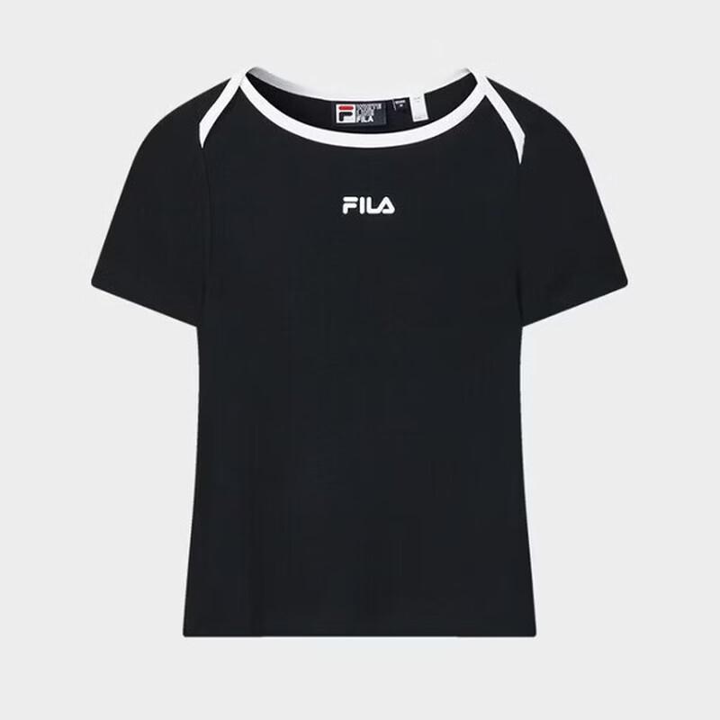 FILA Women s Slim Fit Knitted Short Sleeve T-Shirt L