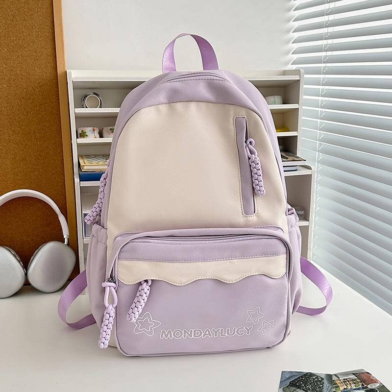 High-value schoolbag for girls, junior high school students, large-capacity backpack, dopamine soft girl travel backpack