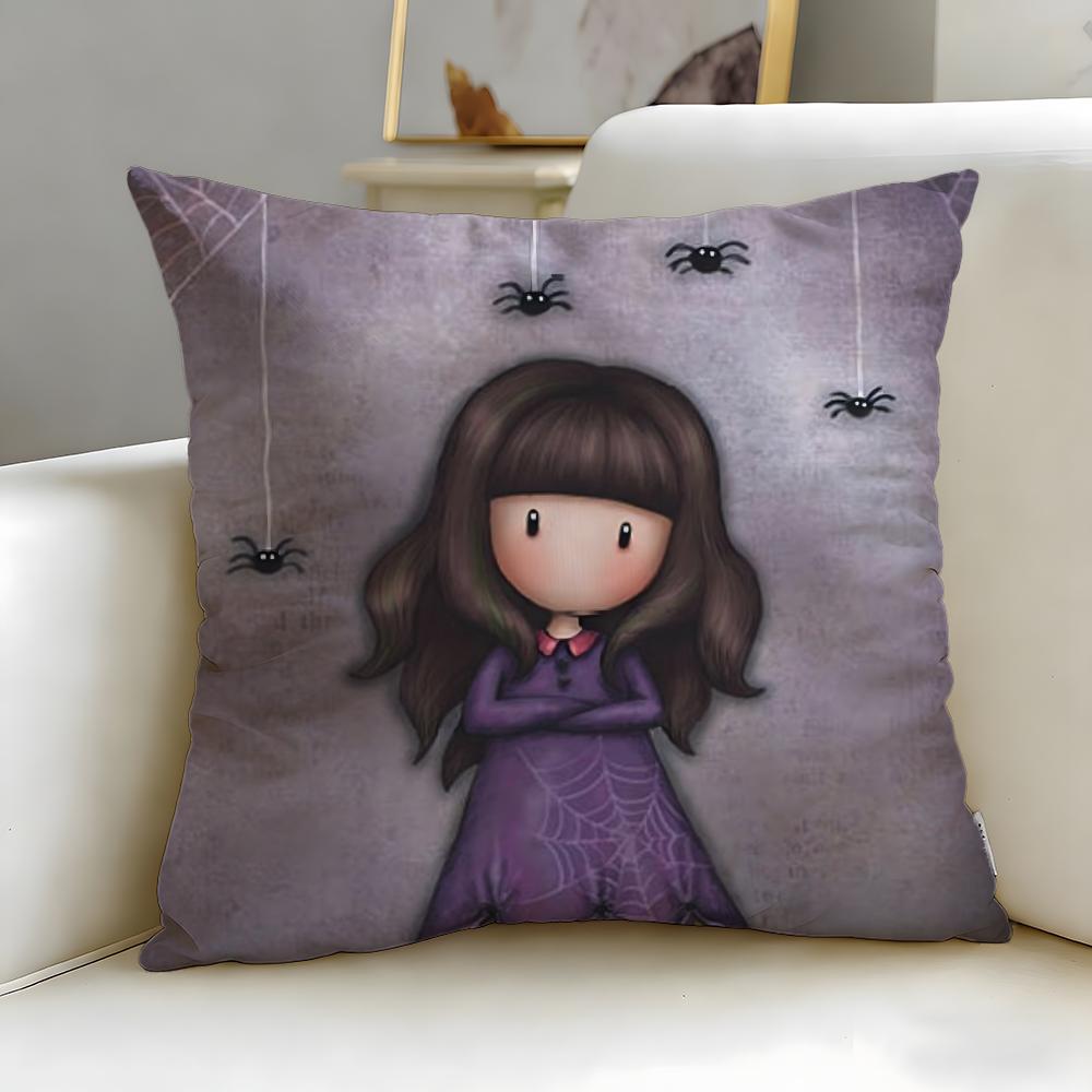 classic cartoon brand Santoro Gorjuss Cushion Cover Soft & Easy-Wash Pillow Case – Versatile for Couch, Bed, Travel and Office