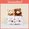 Adorable Plush Rose Bear Keychain Cute Valentines Day Stuffed Animal Pendant