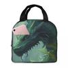 Green Dragon In The Forest Insulated Lunch Bag for Women Children Leakproof Food Boxes Thermal Lunch Box Tote
