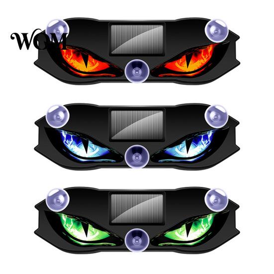 Vibration Sensor Car Light Solar Devil Eyes for Windshield, Window Warning Sign with Three Smart Modes, Custom Exterior Decoration LED Digital Panel,