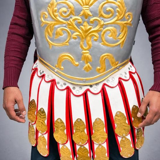 Roman Legionary Cuirass Armor with Gold Embossed Design Gladiator Chest Armor Costume