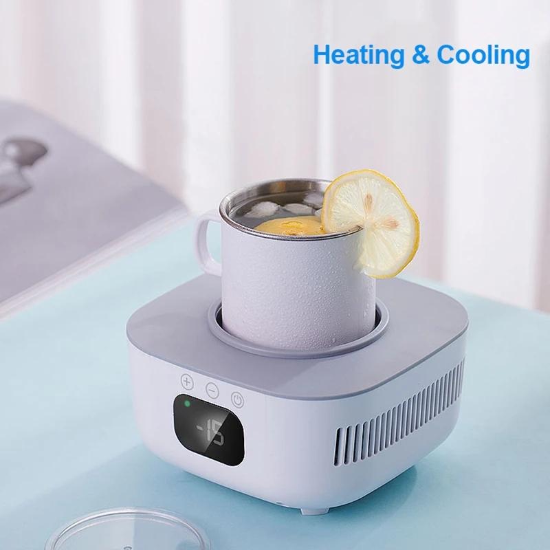 2 in 1 Tassenwärmer Kühler Tasse Bierflasche Dose Getränke Kühlbecher Getränkekühler Untersetzer Samrt Thermostatische Tasse 220V