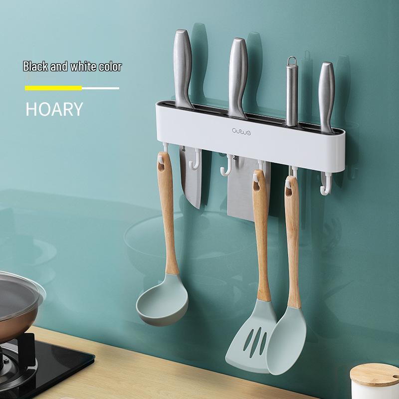 Punch-Free Wall-Mounted Multifunctional Knife Holder Storage Rack for Kitchen