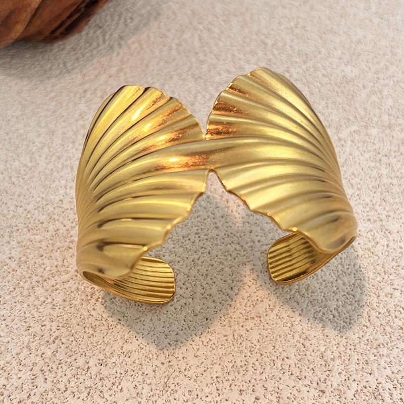European and American Open Bracelet Irregular Smooth Surface Women's Light Luxury High-end Bracelet Jewelry