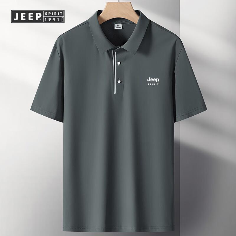JEEP SPIRIT Men s Summer Loose Fit Business Casual Polo Shirt 4XL