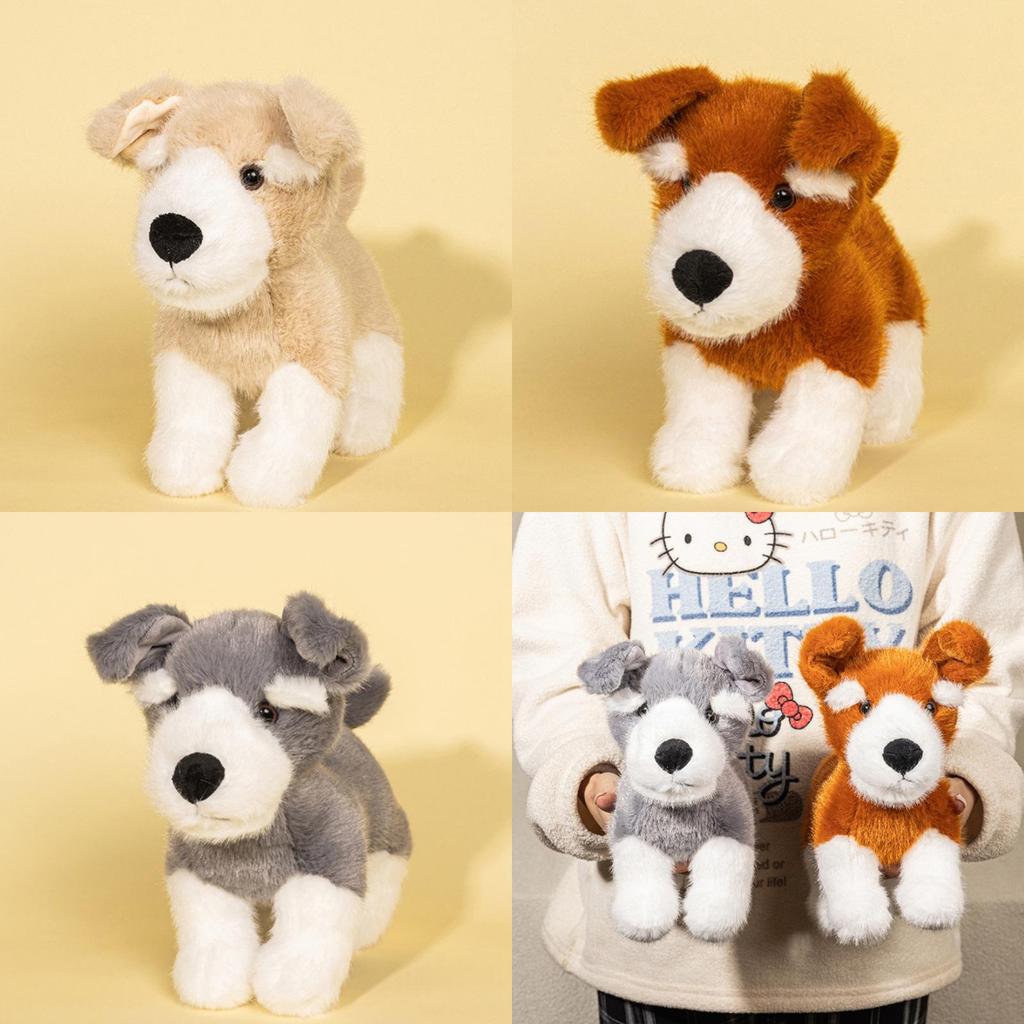 Plush Schnauzer Dog Toy With Soft Short Pile For Kids And Collectors