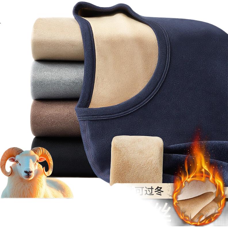 Yalu Fleece-Lined Thick Wool And Silk Thermal Underwear for Women, Autumn Top And Pants for Men, Cold-Resistant, -40°C Warm Clothing Set