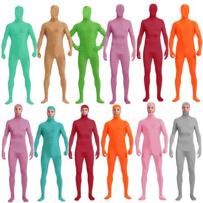 Fluorescencyjny Kolor Zentai Niewidzialny Kombinezon Kostium Cosplay Body Halloween Obcisły Strój Rozciągliwy Znikający Kombinezon