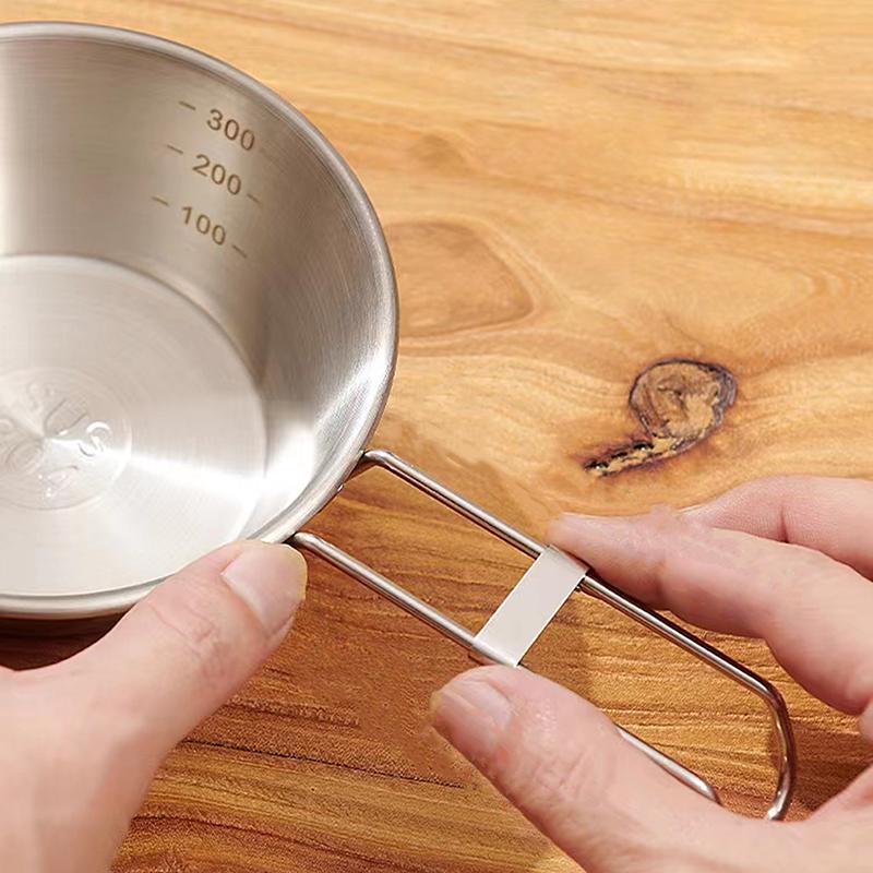 Outdoor Folding Bowl Stainless Steel Camping Bowl Cooking Tableware Hiking Travel Picnic Bowl Utensil