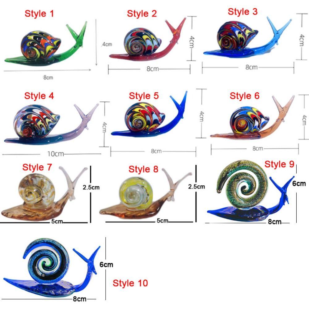Cute Glass Snail Miniature Glaze Crafts Snail Ornaments Micro Landscape Snail Figurines Home
