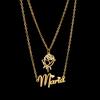 Atoztide Personalized Custom 2 Layer Names Pendant Necklace for Women Stainless Steel Heart Cross Fashion Christmas Jewelry Gift