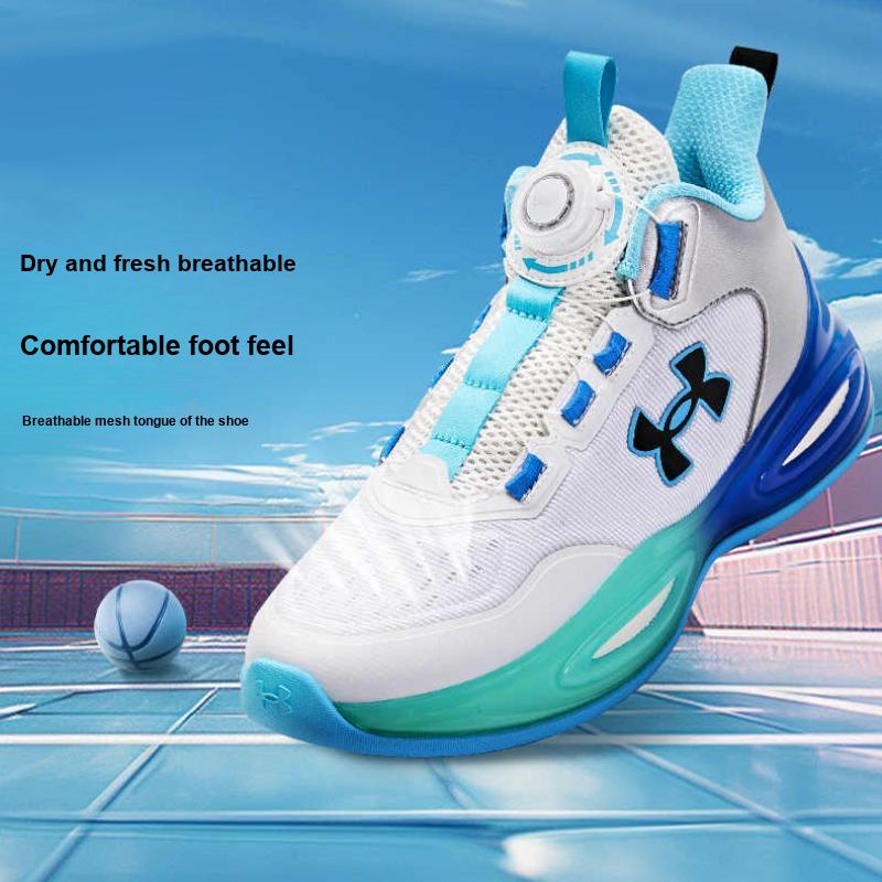 Under Armour Comfortable Versatile Hollow Knob Synthetic Leather Low Top Basketball Shoes Kids sneaker 2431211