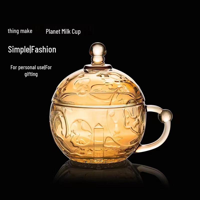 BaShiting Creative Heat-Resistant Glass Mug with Lid