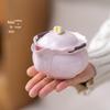 Portable Pink Flower Tea Set with Hand-Grip Pot: Home & Outdoor Quick-Brew Gongfu Set with Storage Bag