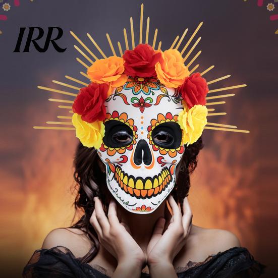 Skull Mask Mardi Gras Mask, Venetian Party Sugar Flexible Costume Masquerade Masks for Halloween Cosplay Mexican Breathable