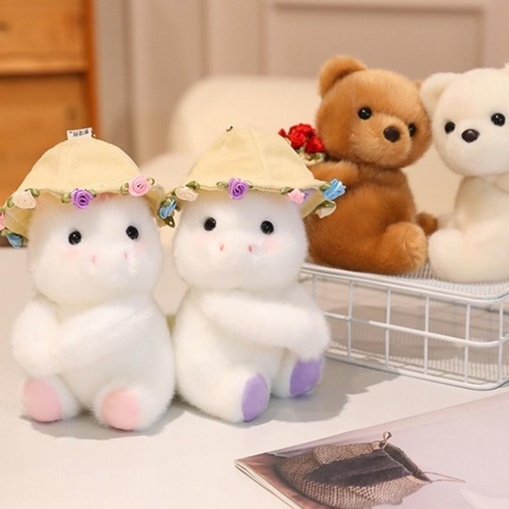 Romantic Bear Wear Rose Doll with Floral Blanket Holding Flowers Bear Doll  Home Decor