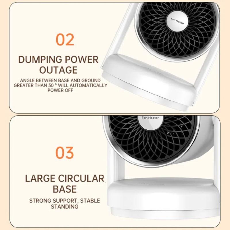 PTC Electric Fan Heater Small Electric Heater Warm Air Blower with Small Night Light