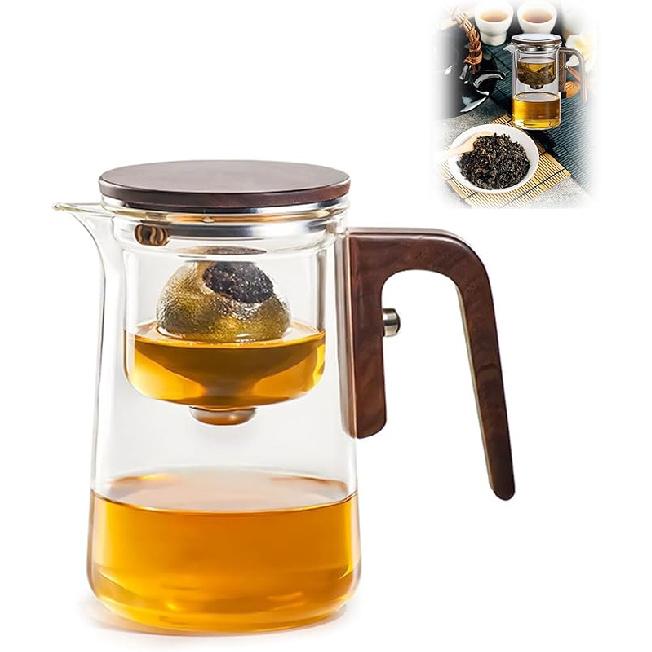Enchanti Tea Pot, Witchcraft Magical Enchanted Glass Teapot with Strainer, Magnetic Filtration Pot with Handle, for Home, Gifting, Outdoor and Office