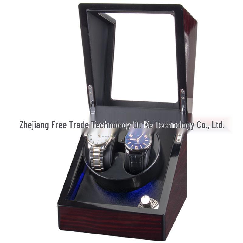 Black 5-Speed Adjustable Mechanical Watch Winder Gift Box with Automatic Electric Motor