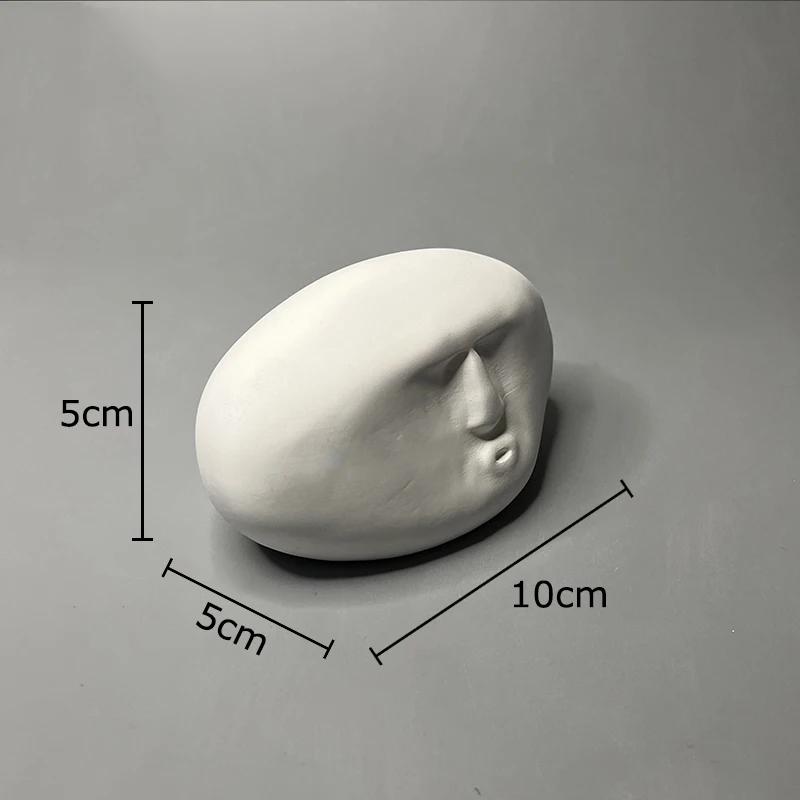 Abstract Stone Human Face Plaster Statue Desk Decoration Ornaments Creative Artwork Characters Sculpture Room Aesthetic Decor