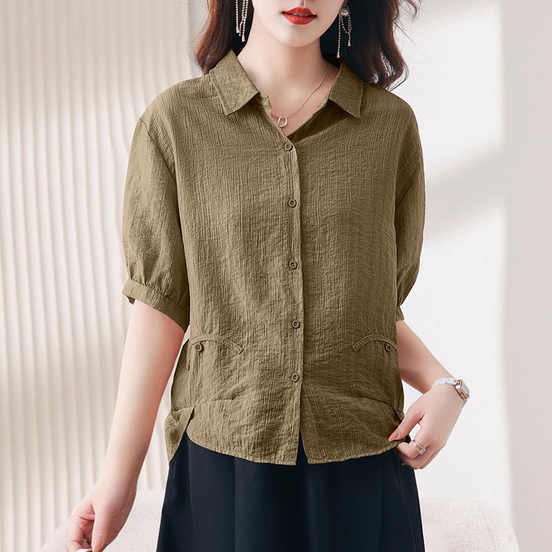 Chic Youthful Tencel Women's Summer Short Sleeve Loose Casual Top 2025 Style