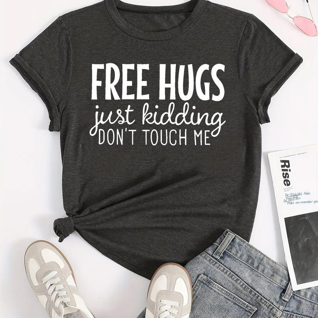 Simple Printed T-shirt, Various Printed Women's Tops, Summer Casual Comfortable T-shirt, Women's Tops
