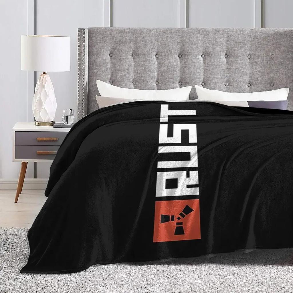 Rust Game Logo Blanket Soft Warm Flannel Throw Blanket Cover for Bed Living Room Picnic Travel Home Couch