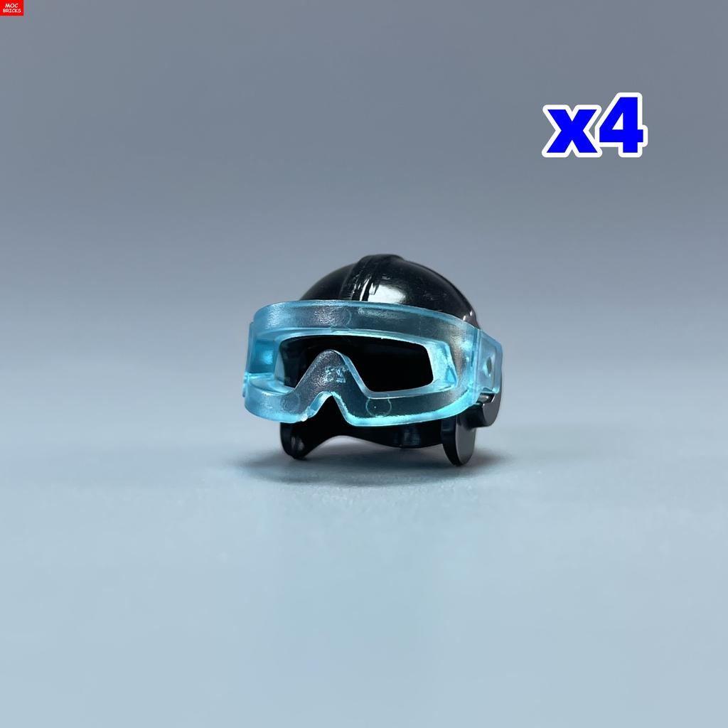 MOC Bricks 30170 30171 Pilot helmet Headgear Visor goggles 4cm Figure Wear DIY Building Blocks Toys Birthday Gifts
