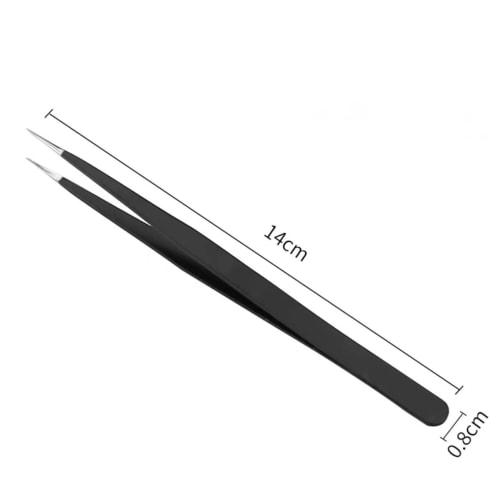 LUYING Precision Tweezers, 3-Piece Set, Stainless Steel, Ultra-Fine Tweezers, High-Precision Set with Curved Tips, Ideal for Model Making, Eyelashes,