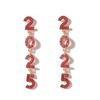 Jewelry Happy New Year Earrings Rhinestone Crystal Party Earrings  New Year