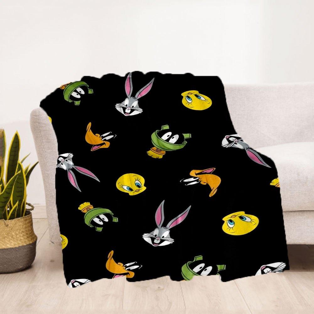 "Looney Tunes Character Phone Case Cover"Blanket Flannel Throw Blanket for Sofa, Bed, Travel, Camping, Office