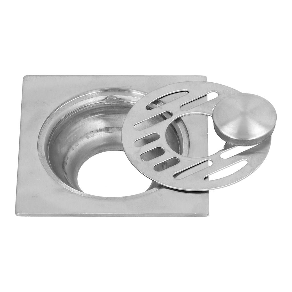 Stainless Steel Floor Drain Self Sealing Washing Machine Floor Strainer for Kitchen BathroomHigh Gloss Dual Use