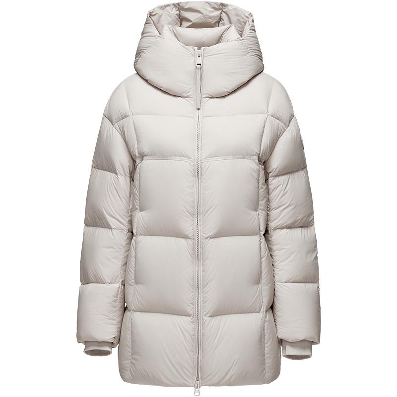 Tanboer Women's Mid-length Hooded Puff Down Jacket