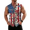 Men's Workwear Lapel Button-Down Vest Shirt - Lightweight Sleeveless Top