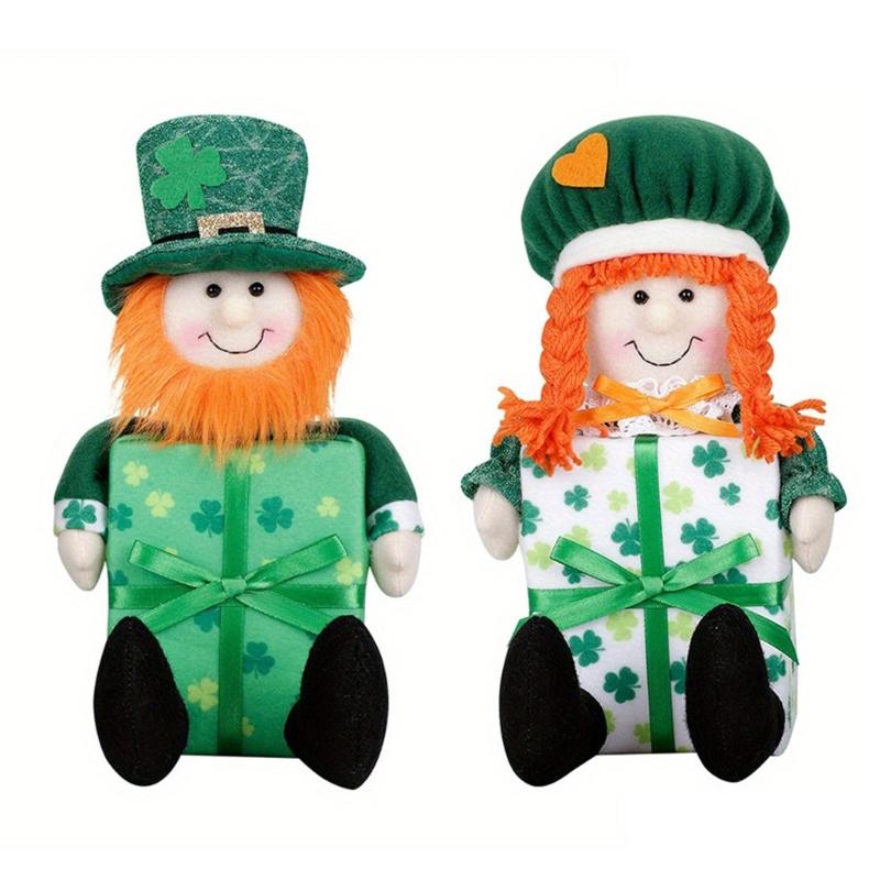 Saint Patricks Day Gnome Plush Doll Leprechaun Green Tomtes Scandinavian Dwarfs Patricks Day Decoration Kids Toy Gift