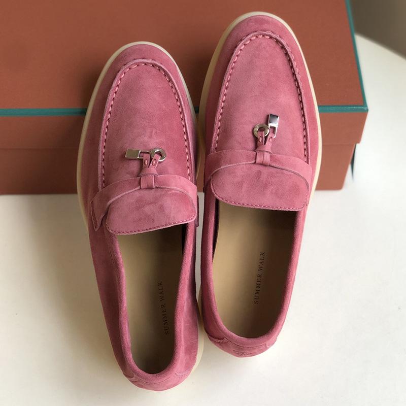 Europeiska & Amerikanska Mockasiner i Kohud - Mjuk Sula Brittisk Stil Slip-on Dam Casual Skor